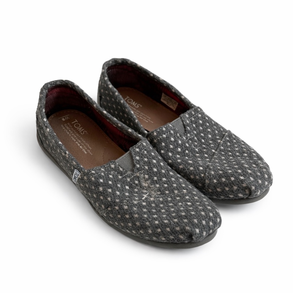 TOMS Gray Slip-On Shoes